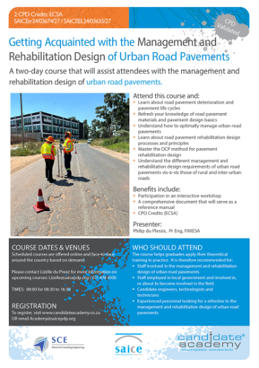 Management and Rehabilitation Design of Urban Road Pavements CA(2)
